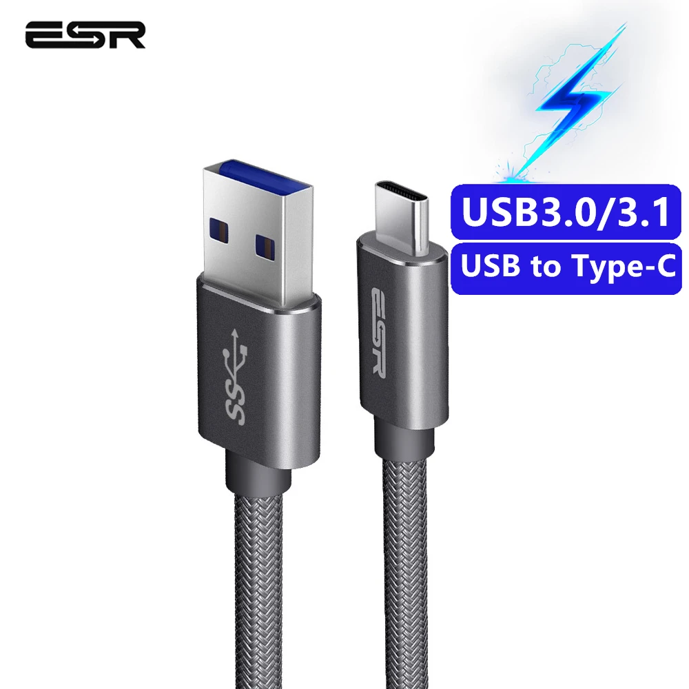 Кабель ESR type-C-type-A USB 3,0-3,1, универсальный кабель для синхронизации, 2 м, 6,6 фута, для телефонов, планшетов, huawei, Meizu, Xiaomi, MacBook