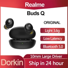 Realme Buds Q TWS Ture Wireless Bluetooth Earphones Smart Touch Control Waterproof Headsets Ultra Light 3.6g Earbuds with Mic