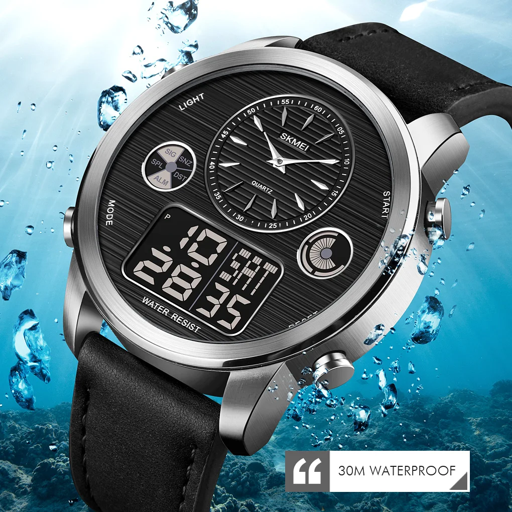 

Digital Men's Watch Fashion Countdown Stopwatch Men LED Display Watches SKMEI Brand World Time Electronic Clock Relogio 1653