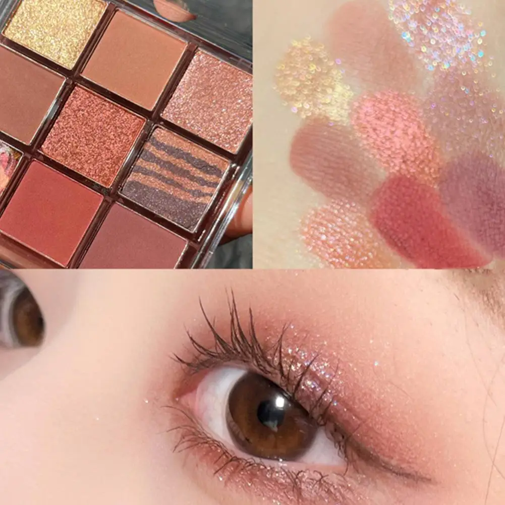 

9 Colors Eye Shadow Palette Glitter Pearly Matte Acrylic Eye Eye Charming Makeup Transparent Cosmetics Shadow Palette U7B1
