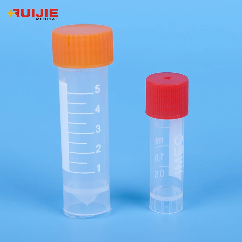 

Plastic lab 1.8ml cryo tubes with screw cap