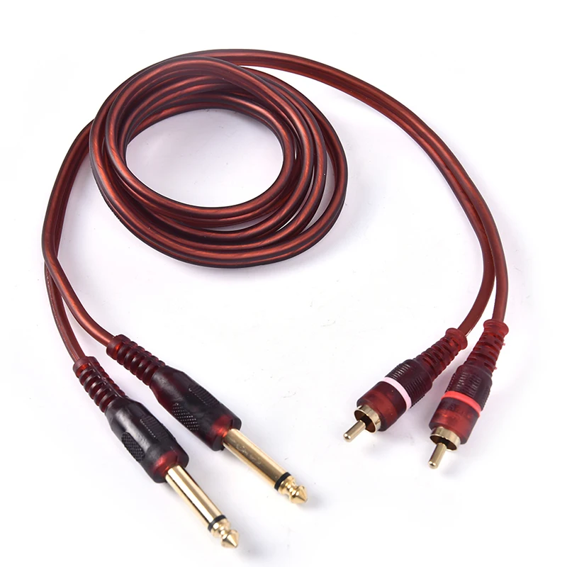 Новое поступление, 1 предмет 1,5 м кабель, Двойной RCA Мужской Двойной 6,35 мм 1/4 дюйма мужской миксер аудио кабель