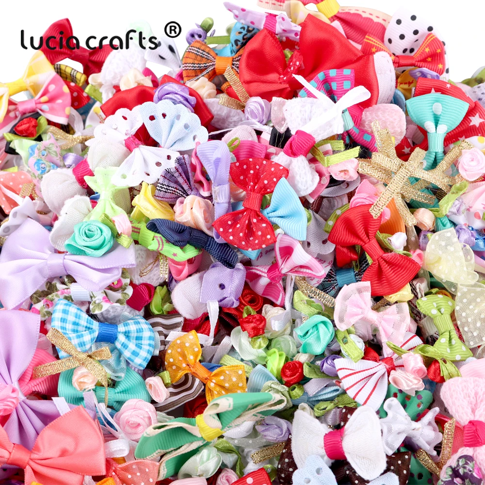 Lucia crafts 10 г/лот мини лента с принтом бант для питомца ремесло Сделай Сам свадебный
