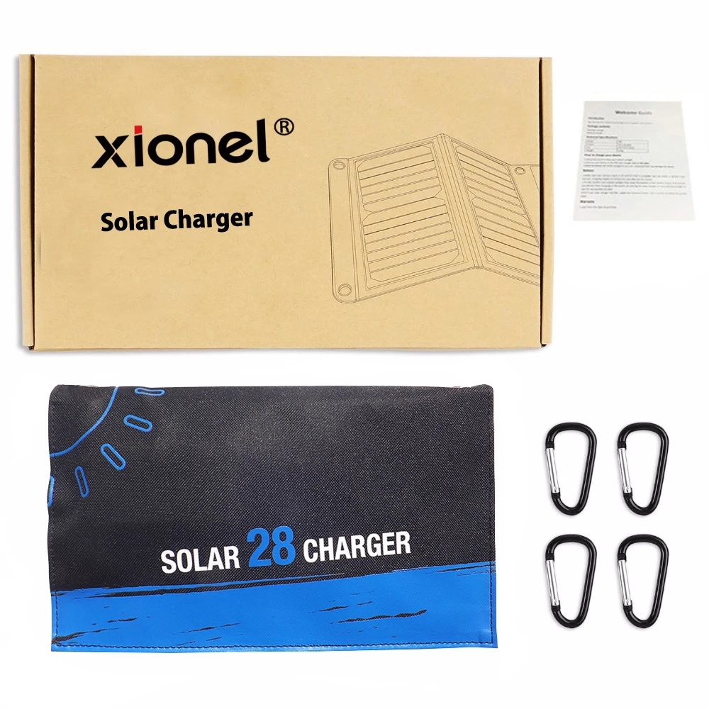 Xionel 3 usb порта 28 Вт 5 В Складной Водонепроницаемый Открытый Быстрая зарядка солнечное зарядное устройство с Солнечная энергия солнечная панель