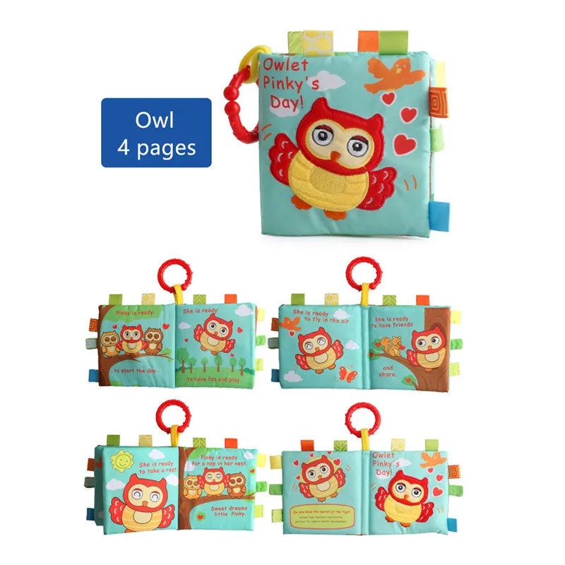 

baby book Baby Kids Intelligence Development 3D Animal BB Sound Cloth Book Educational Toy #3N06