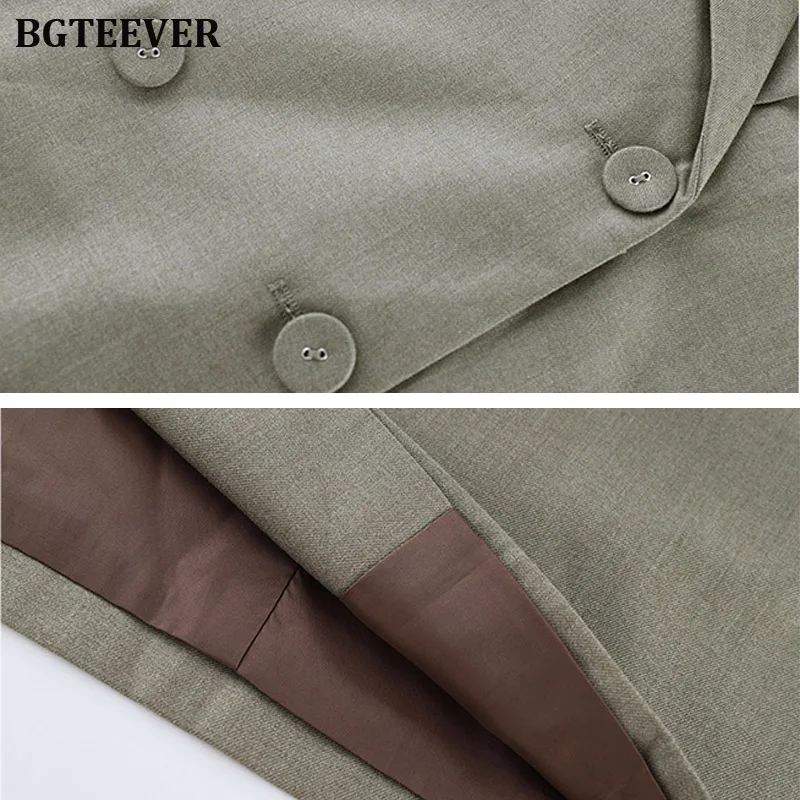 

Fashion Army Green Women Blazers Double-breasted Slim Suit Jacket Female Blazers Outerwear 2019 blaser femeninos veste femme