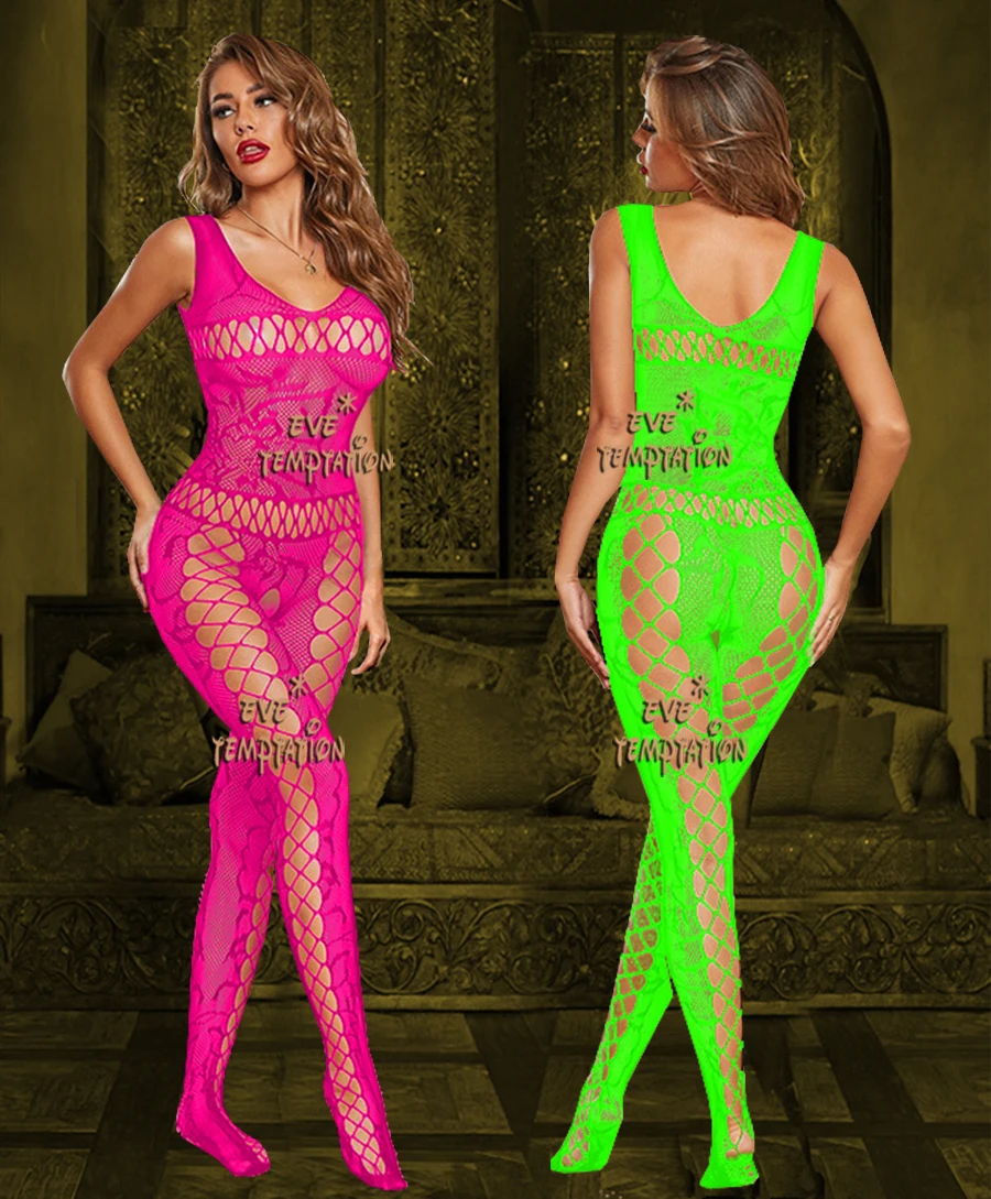 Соблазнительное вязаное крючком Сетчатое боди нижнее белье комбинация платье с