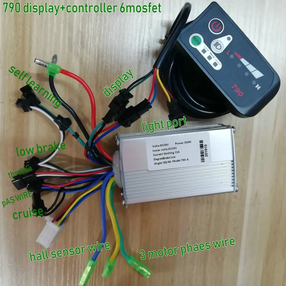 24v36V48V250W-1000w контроллер+ светодиодный дисплей 790 с индикатором батареи электрический велосипед аксессуар скутер горный велосипед ATV конверсионная часть