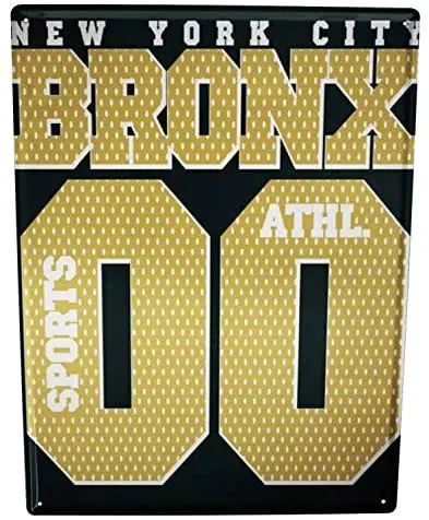 

Nostalgic Tin Sign New York Bronx Vintage Decoration，Metal Poster，Retro Tin Sign 12 x 8