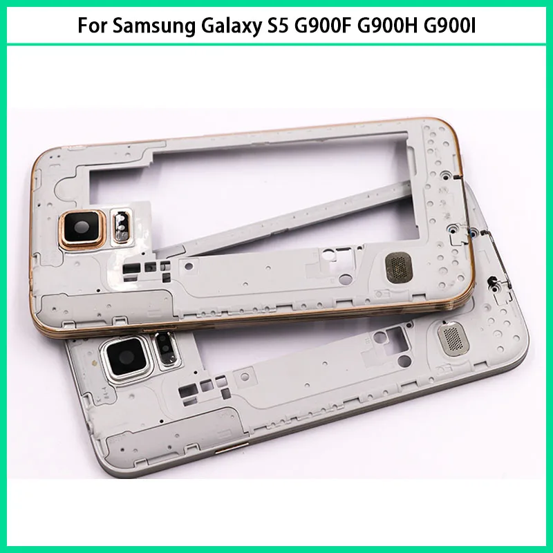 Для Samsung Galaxy S5 G900F G900H G900I G900 i9600 пластиковая средняя часть + задняя крышка батареи