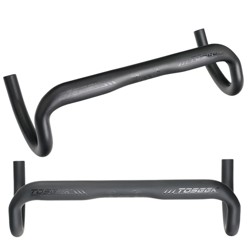 

TOSEEK Carbon Fiber Road Bike Handlebar Black Curved Grooves Drop Handle Bars MTB Bike Bent Bar 31.8*400/420/440mm Bicycle Parts