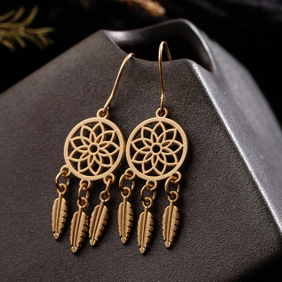 Винтажные длинные висячие Висячие серьги капли с золотыми кисточками в стиле