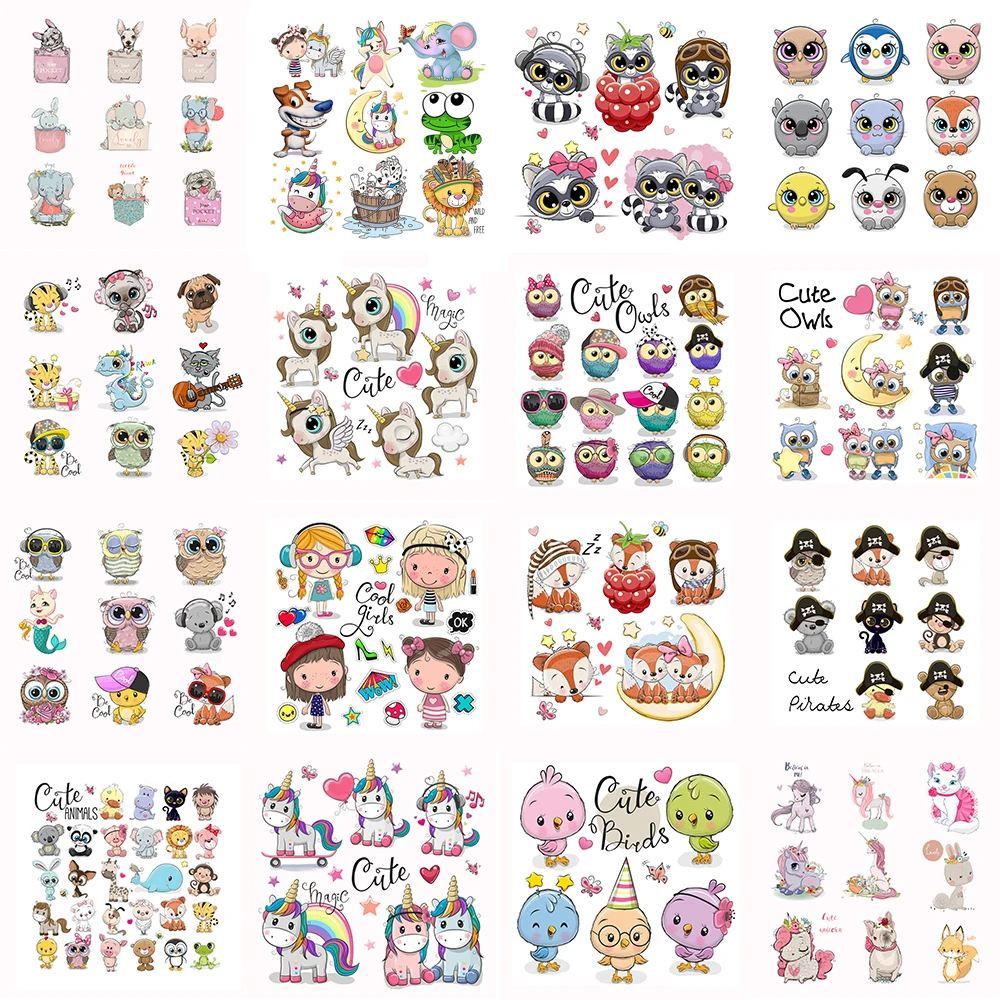 Diy милые животные комбинация единорога утюгом патчи для одежды искусственное