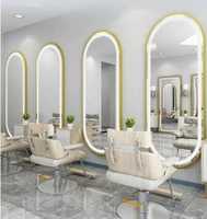 barber shop mirror salon mirror salon special led light net red wall mounted simple european haircut mirror
