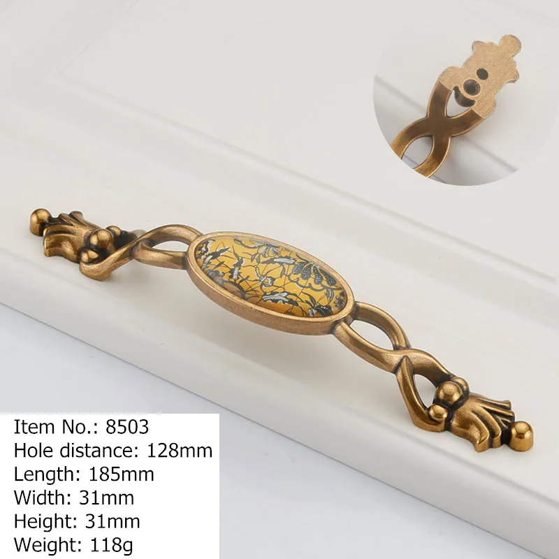8503-128mm Кофе керамическая ручка шкафа и ручка для кухонного шкафчика ящик с ручками тянет Konbs Мебельная ручка - Цвет: 8503-128mm