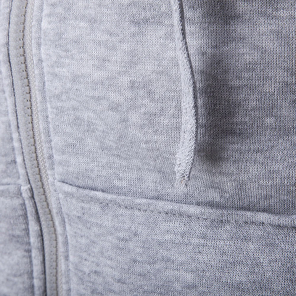 CYSINCOS Pocket Solid Hooded Cardigan Men Zipper Autumn Black Hoodies Coat Men Long Sleeve Sweatshirts Male Jackets Streetwear