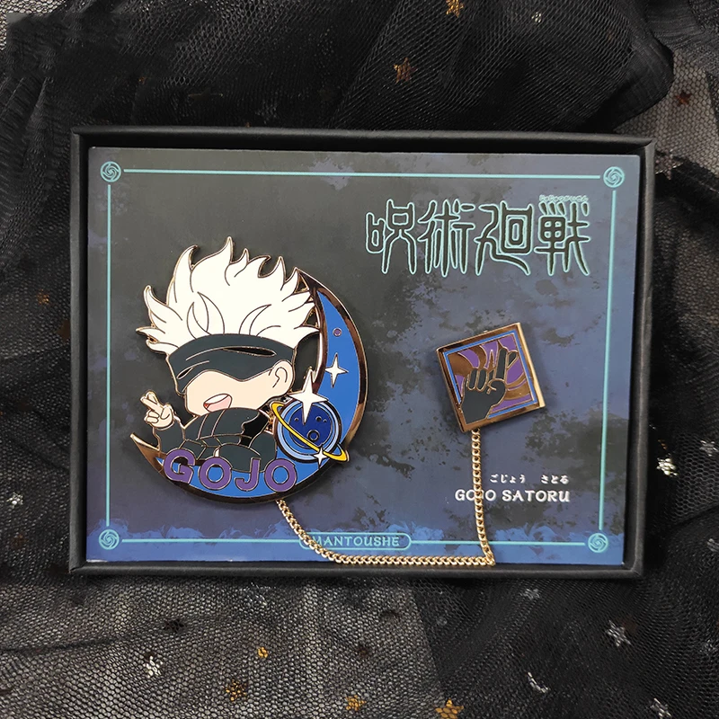 Крутой металлический значок для косплея из аниме «джутсу», эмалированная брошь на лацкан с распылителем, Gojo Satoru, сувенирный подарок