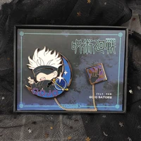 cool jujutsu kaisen gojo satoru anime spray paint metal badge cosplay enamel lapel pins anime badges brooch bag souvenir gift
