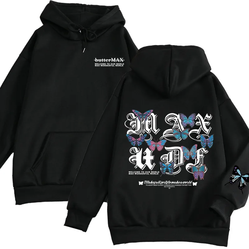 

Толстовка Мужская/Женская, с принтом бабочек и надписей
