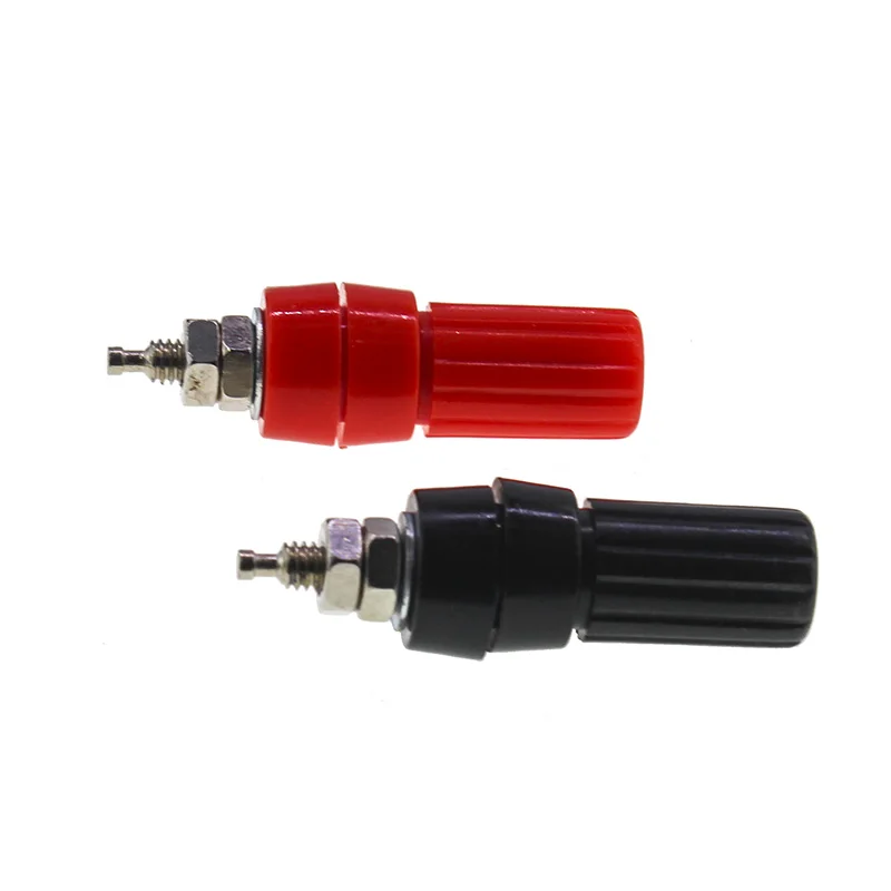 

2/6/10 pcs/lot Plum M4 4mm Cold Pressure Connectors Audio Plug Crimp Terminal Amplifier Horn Plastic Solderless