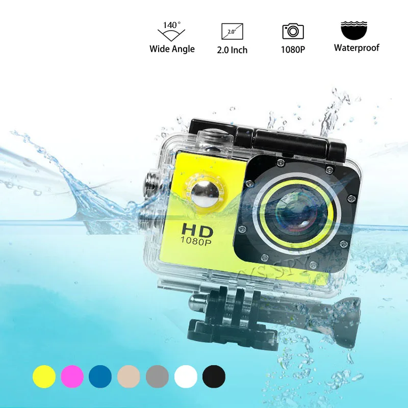 Мини спортивная экшн видеокамера 1080 P Подводная Запись микро велосипедный шлем DV