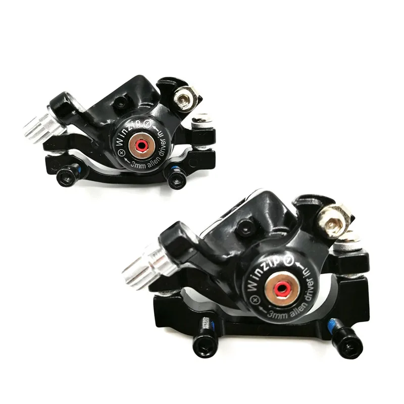 Черный Winzip Bike Mechanical Disc Brake Caliper Double Action Brake Device MTB Road Bicycle Line Pulling Disc Brake Black/White Taiwan - Цвет: Черный