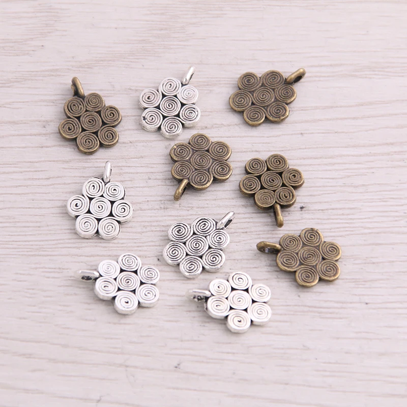 

SWEET BELL 70PCS 12*15mm New Product Two Color Small Flower Charms Pendant Jewelry Metal Alloy Jewelry Marking