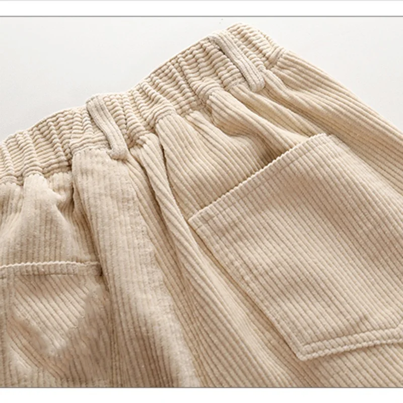 

Autumn Winter Women Elastic Waist Casual Black Pants Corduroy Pant Trousers 2021 Female Loose Plus Size Trouser Personality Wear