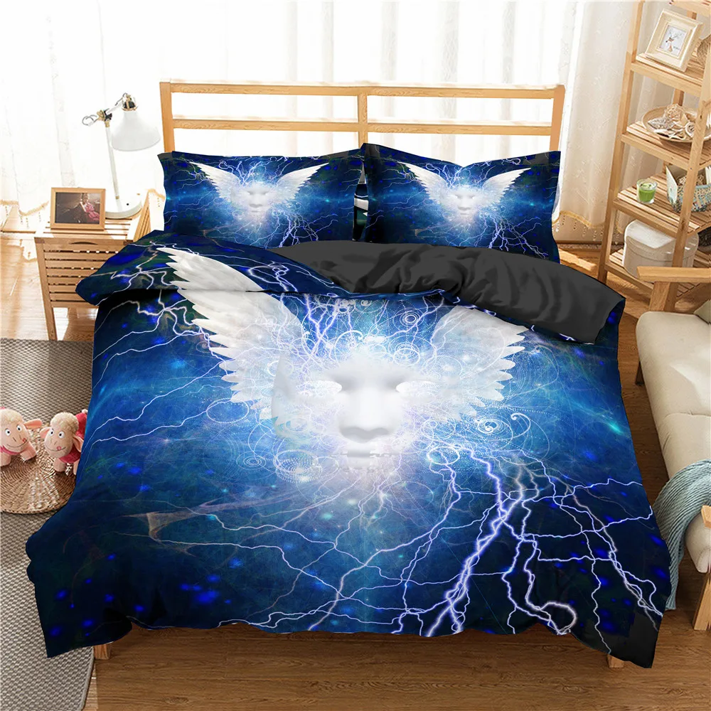 

2021 Bedding Set 3D Wing Microfiber Duvet Cover Queen King Size Quilt cover Pillowcase Bedding Room Decor Bedclothes Textile