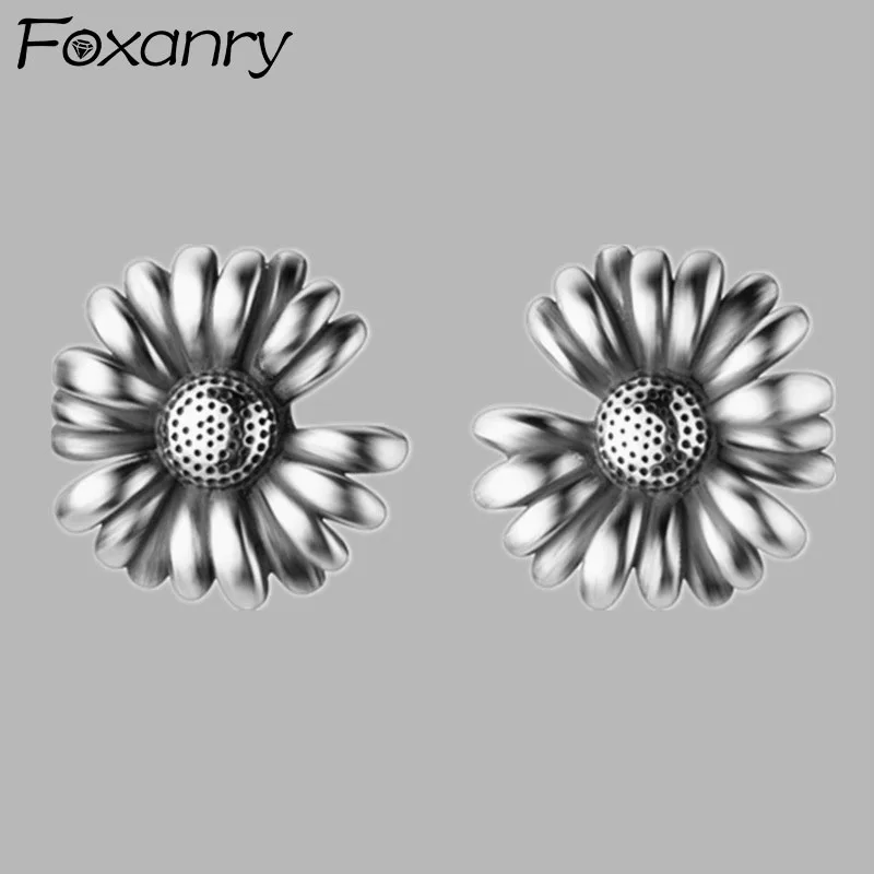 

Foxanry не вызывающие аллергию в форме 925 стерлингового серебра серьги-гвоздики для женщин ювелирных изделий Tredny элегантное платье с декором в ...