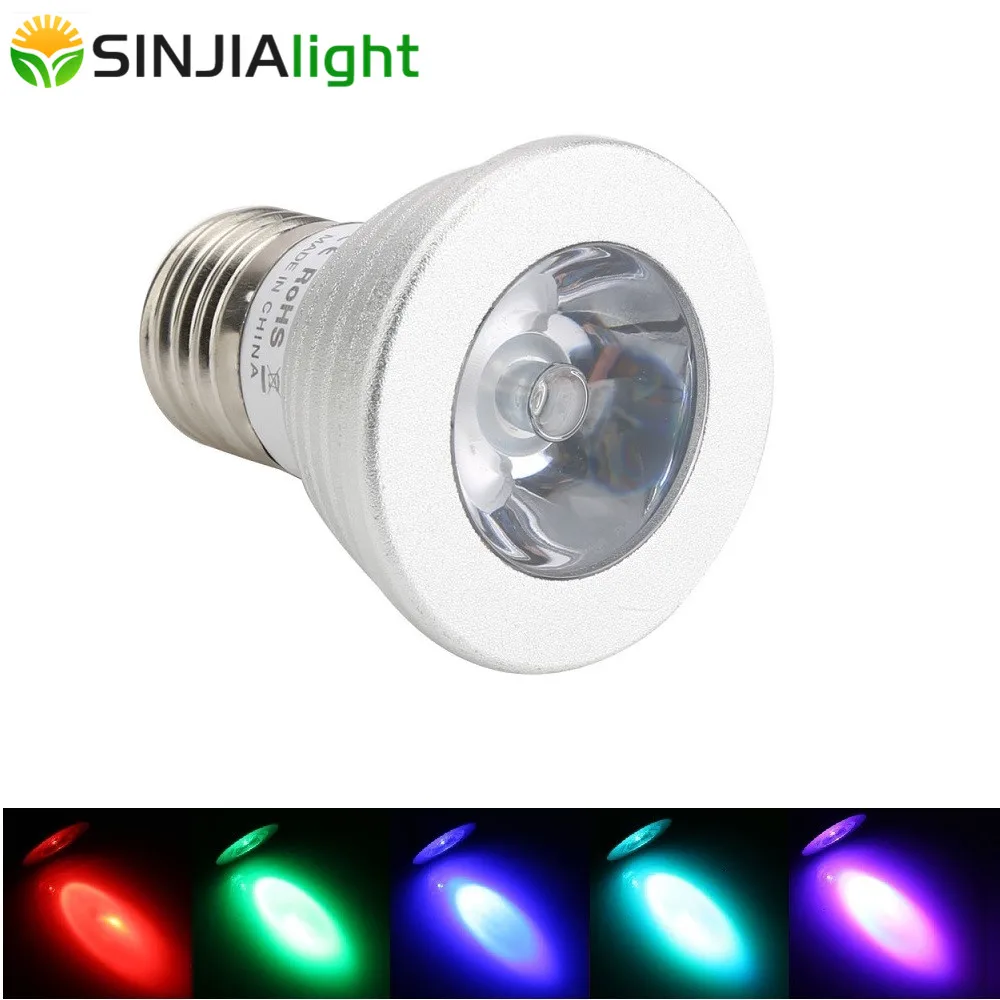 E27 E14 GU10 RGB Светодиодная лампа прожектор с пультом дистанционного управления 16