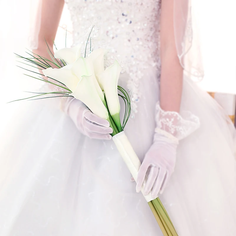 Настоящая на ощупь белая Калла палочка-Лилия Kyunovia для подружки невесты цветочный