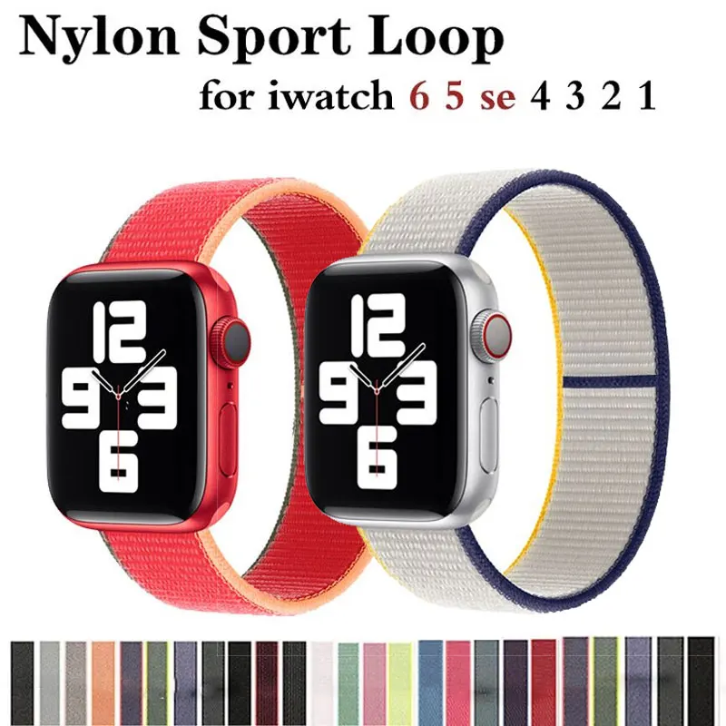 

Sport Loop strap for Apple Watch band 40mm 44mm bracelet Series 6 SE 3 4 5 Nylon Belt iWatch band 38mm 42mm apple watch strap