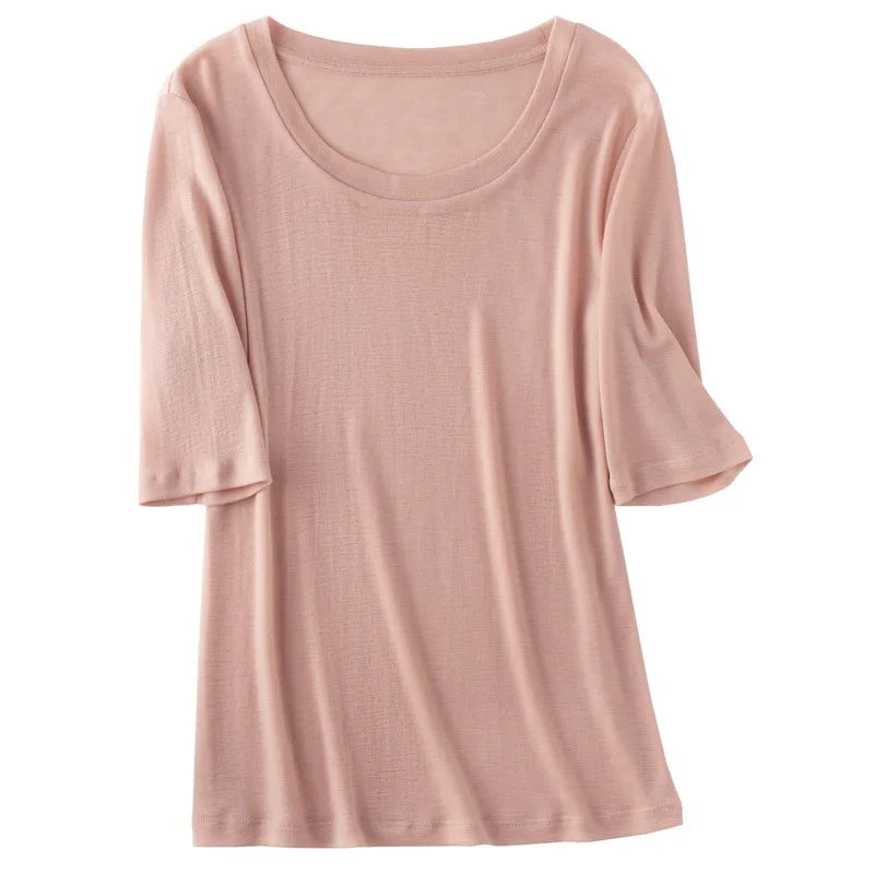 Свитер с круглым вырезом из мериносовой шерсти 100% женский осенне-зимний свитер