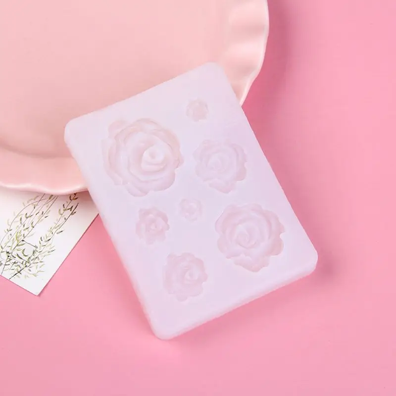 7 размеров Смола цветок розы формочка для силиконовой Подвески Изготовление
