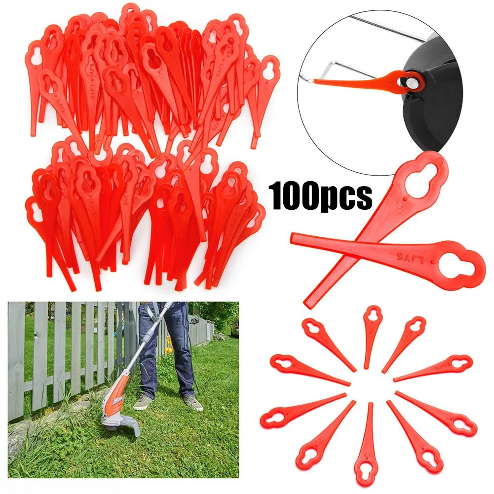 

100pcs Plastic Blades For Güde RT250/18 RT Cordless Grass Trimmer Lawn Mower Garden Power Tool Accessories