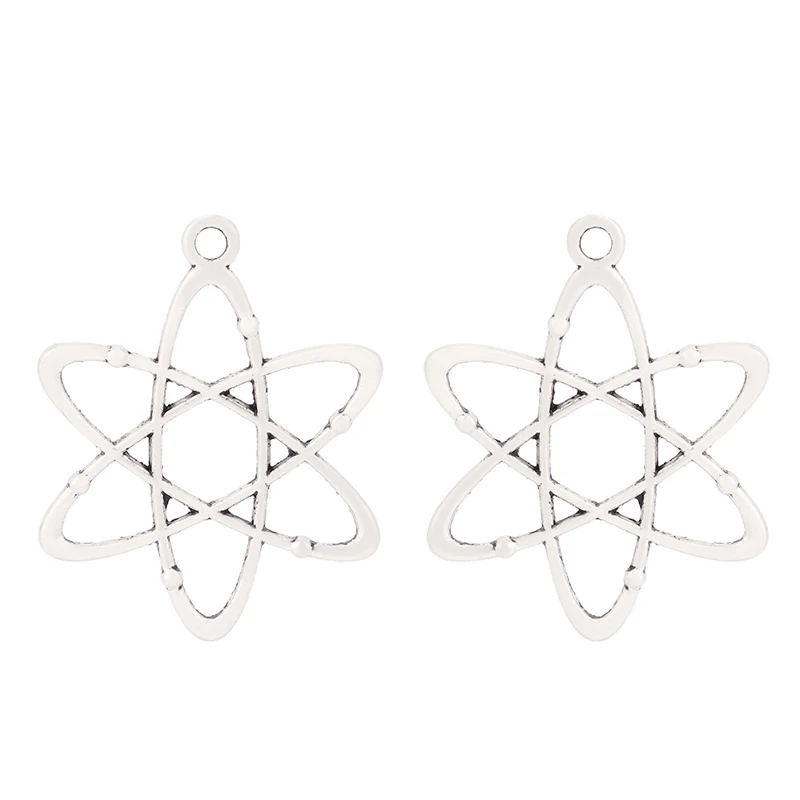

30 x Silver Color Celtics Knot Flower Charms Pendants 2 Sided for DIY Necklace Jewelry Making Accessories 33x26mm