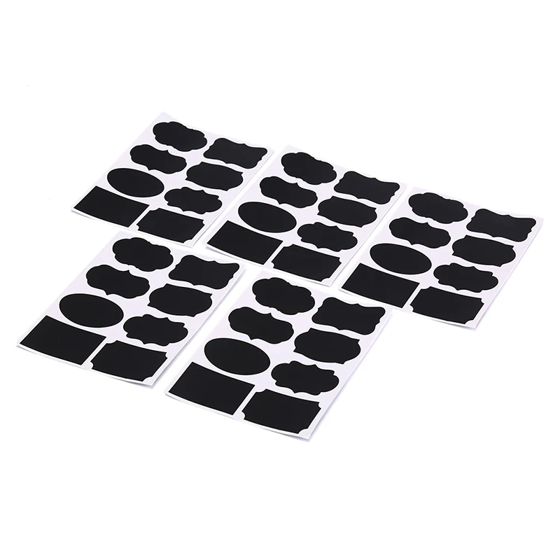 

80pcs/set 5x3.5cm Uitwisbare Schoolbord Sticker Craft Keuken Potten Organizer Labels Schoolbord Schoolbord Sticker Black Board