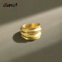 kinel real 925 sterling silver rings for women ins new irregular concave wide female finger ring korean fashion jewelry