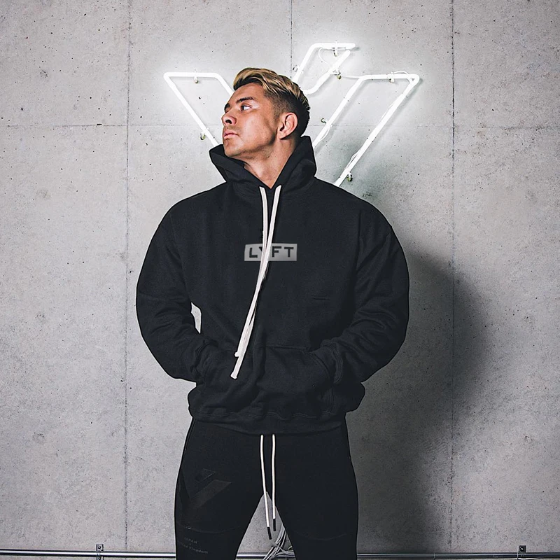 

Spring and Autumn New Streetwear Casual Loose Pullover Hoodie Jogger Fitness Men's Fashion Cotton Sportswear