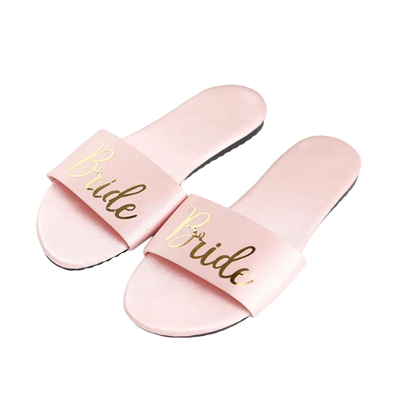 2020 женские тапочки свадебные удобная домашняя обувь атласные для подружки