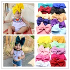 Повязка на голову хлопковая для новорожденных девочек, с бантом