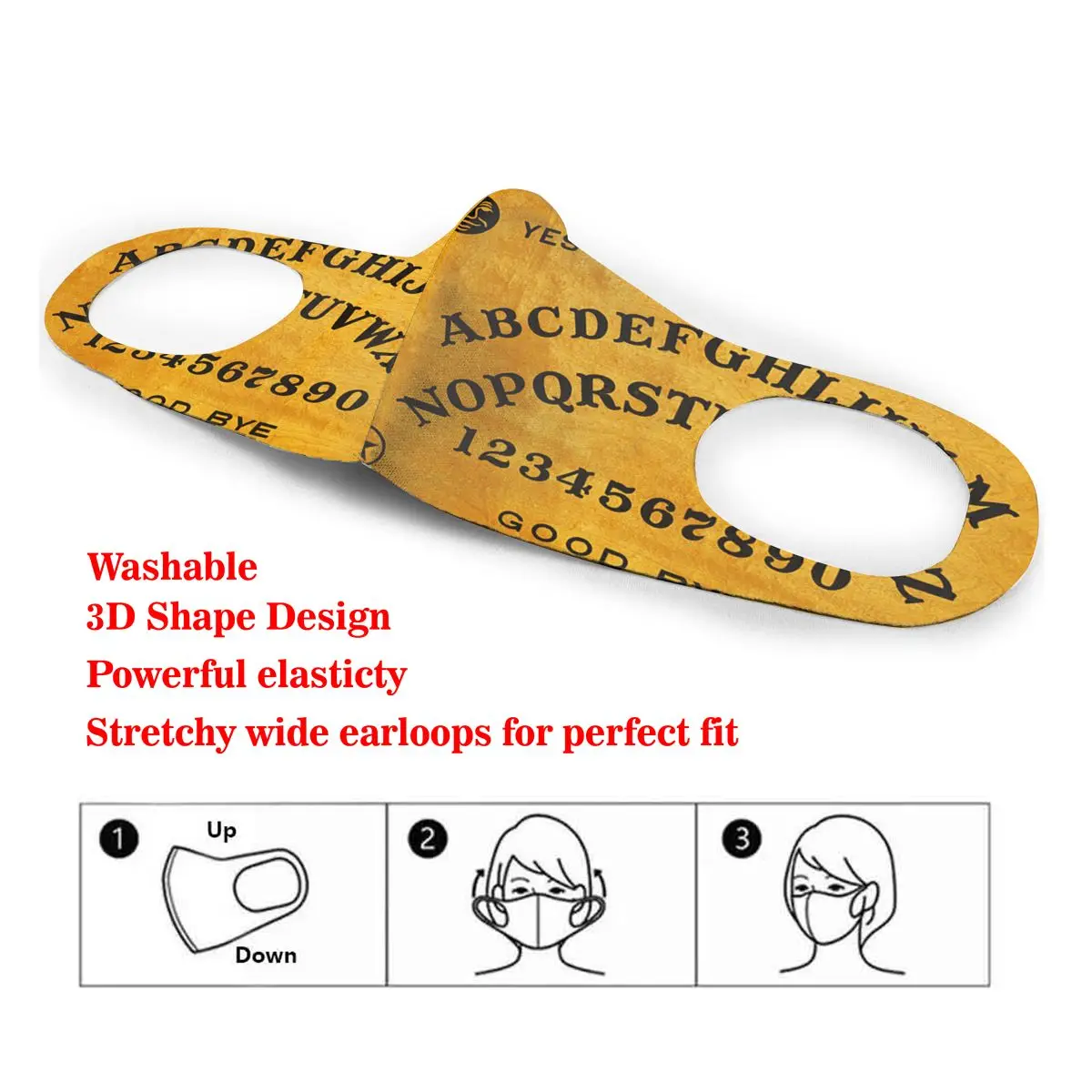 

Behind Ouija Board's Baltimore Origins Print Dust Mask Mouth-Muffle Washable Fabric Adult Protective Face Windproof