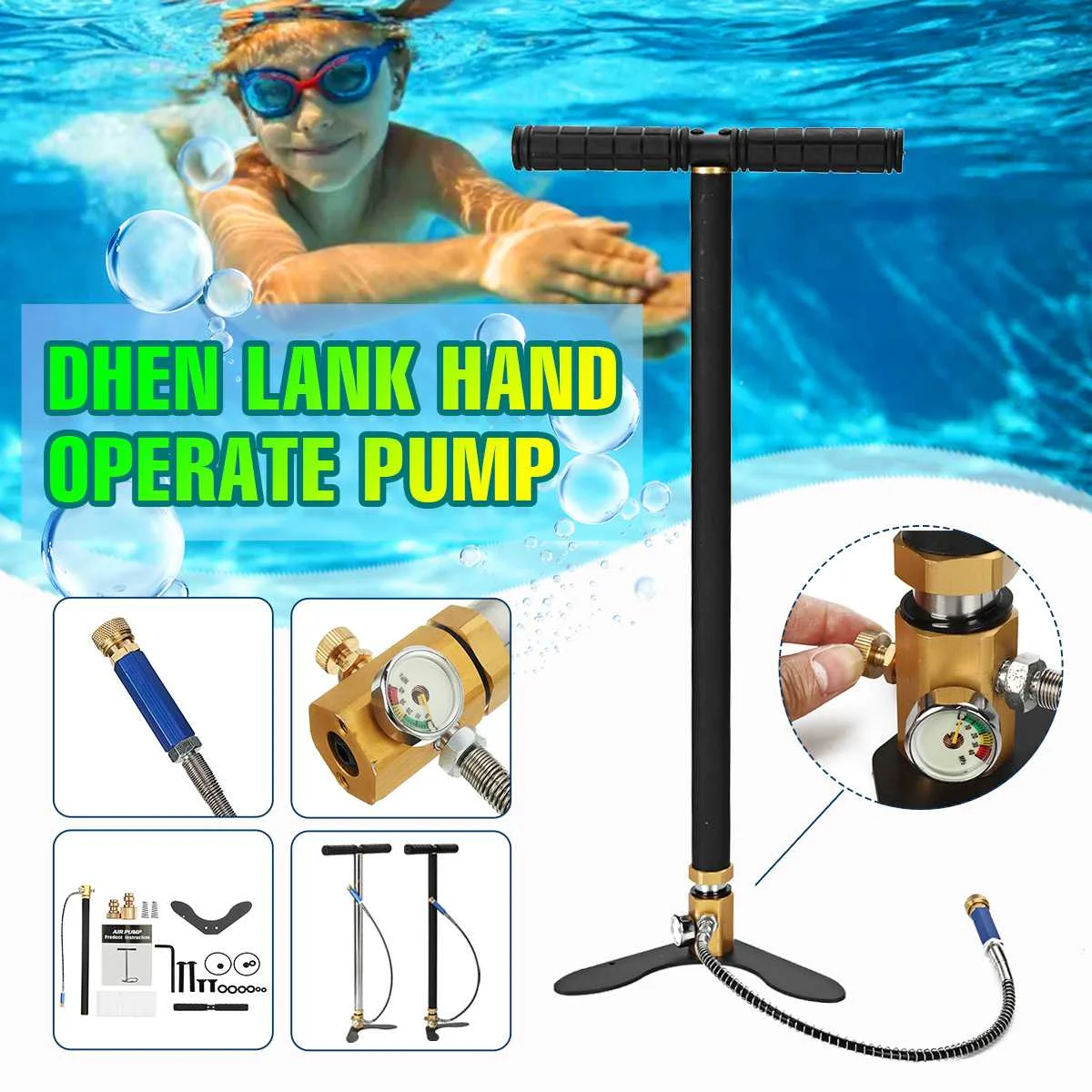 

Scuba Diving Cylinder Mini Oxygen Tank Set Respirator Air Tank Hand Pump for Snorkeling Breath Diving Equipment Air Pump