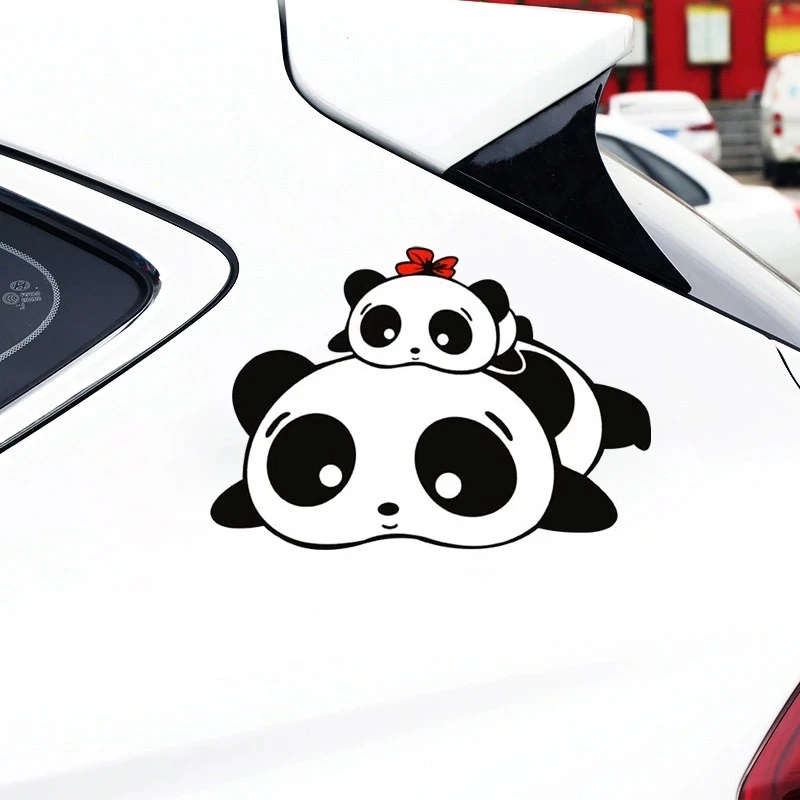 

25CM*17CM 3D Cartoon Panda Car Styling Funny Reflective Car Sticker Auto Accessories Luggage Decoration