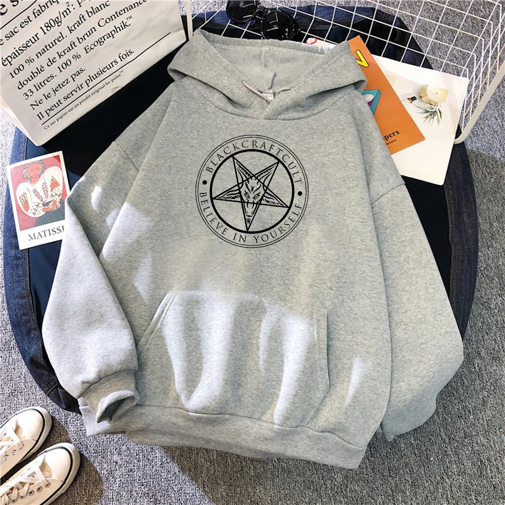 

2021 lose Komfortable Hoodies Pentagramm Gothic Occult Satan Druck Kleidung Dicke Mode Hoody Mit Kapuze