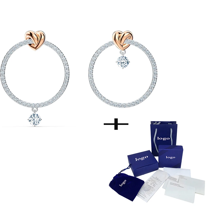 

2020 New Fashion Classic Rose LIFELONG HEART Pierced Earrings For Wife To Send Girlfriend A Birthday Anniversary Exquisite Gift