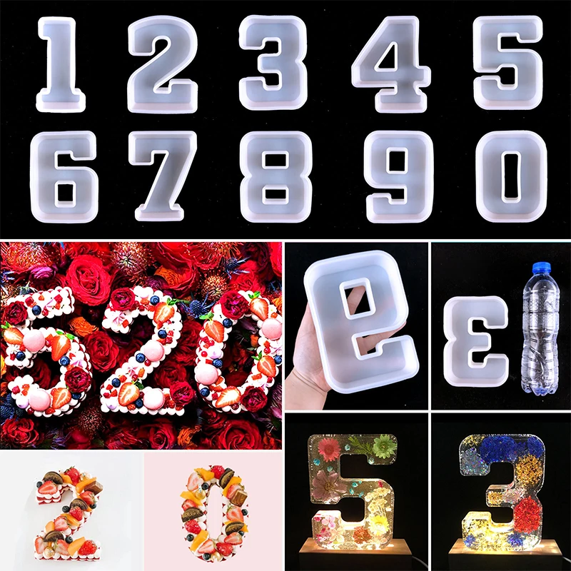 

Digital Silicone Mold Large Size Resin Silicone Mold For Diy Letter Epoxy Mold Birthday Party Couple Proposal Decoration Gift