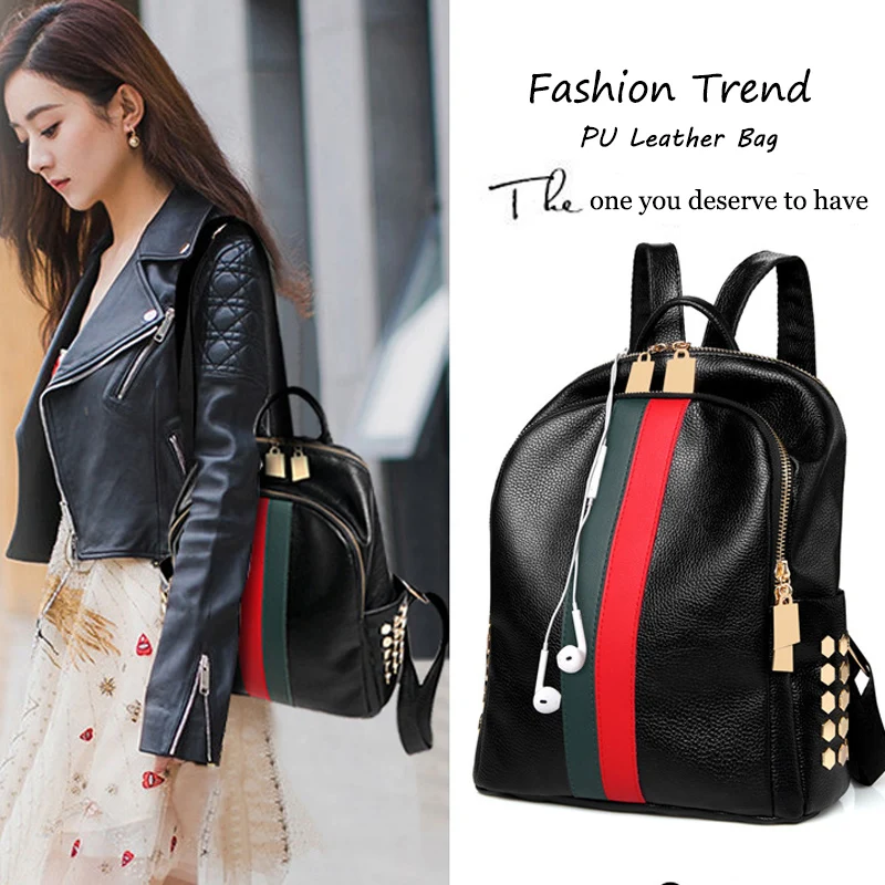 

Luxury Designer Women Travel Backpack High Quality Soft PU Leather Women Backpack Fashion Girls School Backpack Women Backpack