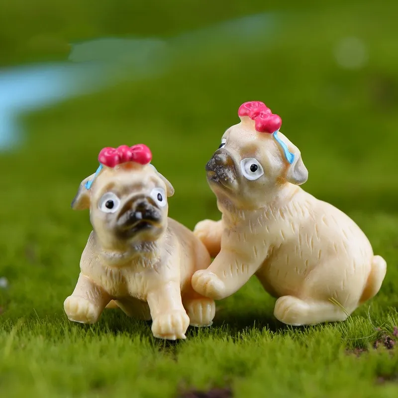 Моделирование животных смола милый мопс мультфильм аниме фигура DIY креативный